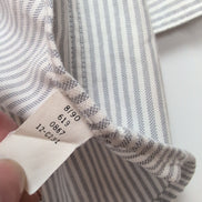 Chemise Lands' End L Rayures Gris Oxford USA Poche Manches Longues