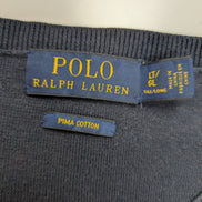 Pull Fin Polo Ralph Lauren Bleu Marine Col V Taille L Logo Rouge | 544WSR