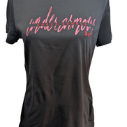 T-shirt de Sport Under Armour HeatGear Noir Logo Rose Femme Taille M
