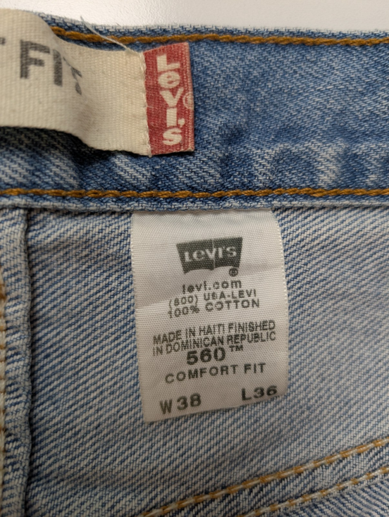 Jean Levi's 560 Comfort Fit Vintage Homme W38 L36 Bleu Denim Ample Long
