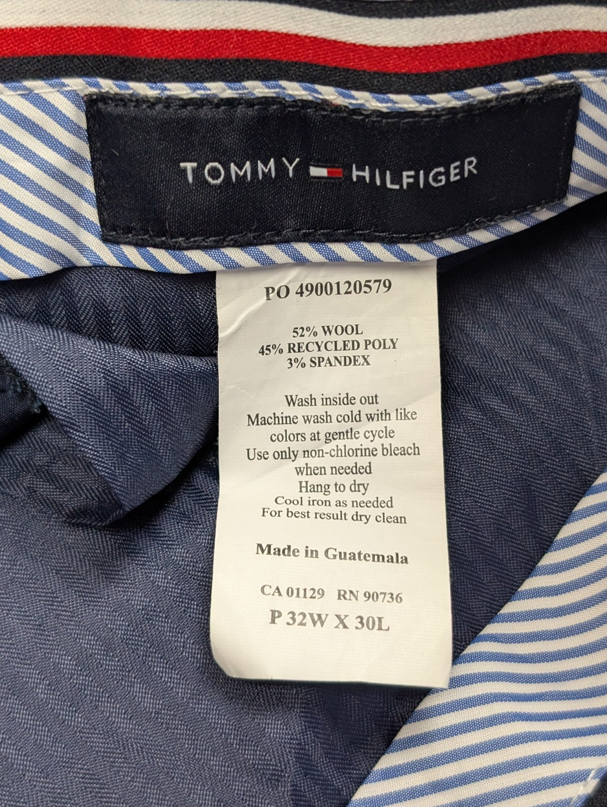 Pantalon de costume Tommy Hilfiger stretch bleu marine taille W32xL30 FR42