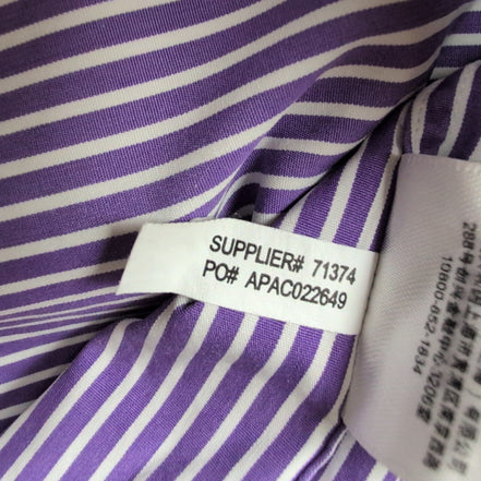 Chemise Polo Ralph Lauren Regent L Violet Rayures Slim Fit Shirt Col Classique
