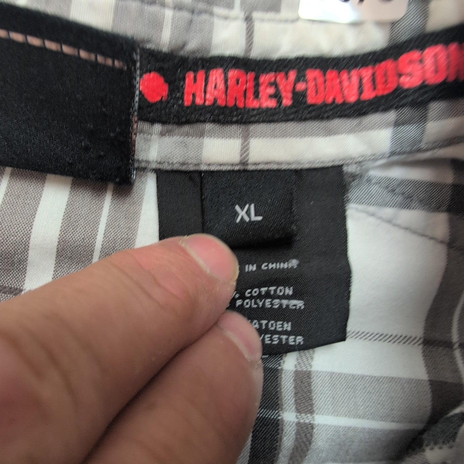 Chemise Harley-Davidson XL marron carreaux flammes 2 poches manches courtes