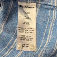 Chemise Ben Sherman M Ajustée Lin Rayonne Bleu Rayures Manches Courtes