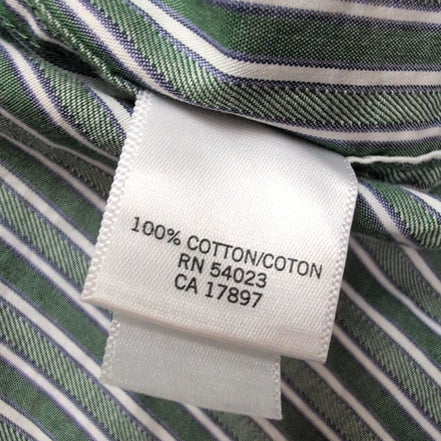 Chemise Banana Republic XL XXL Verte Rayures Blanches manches longues
