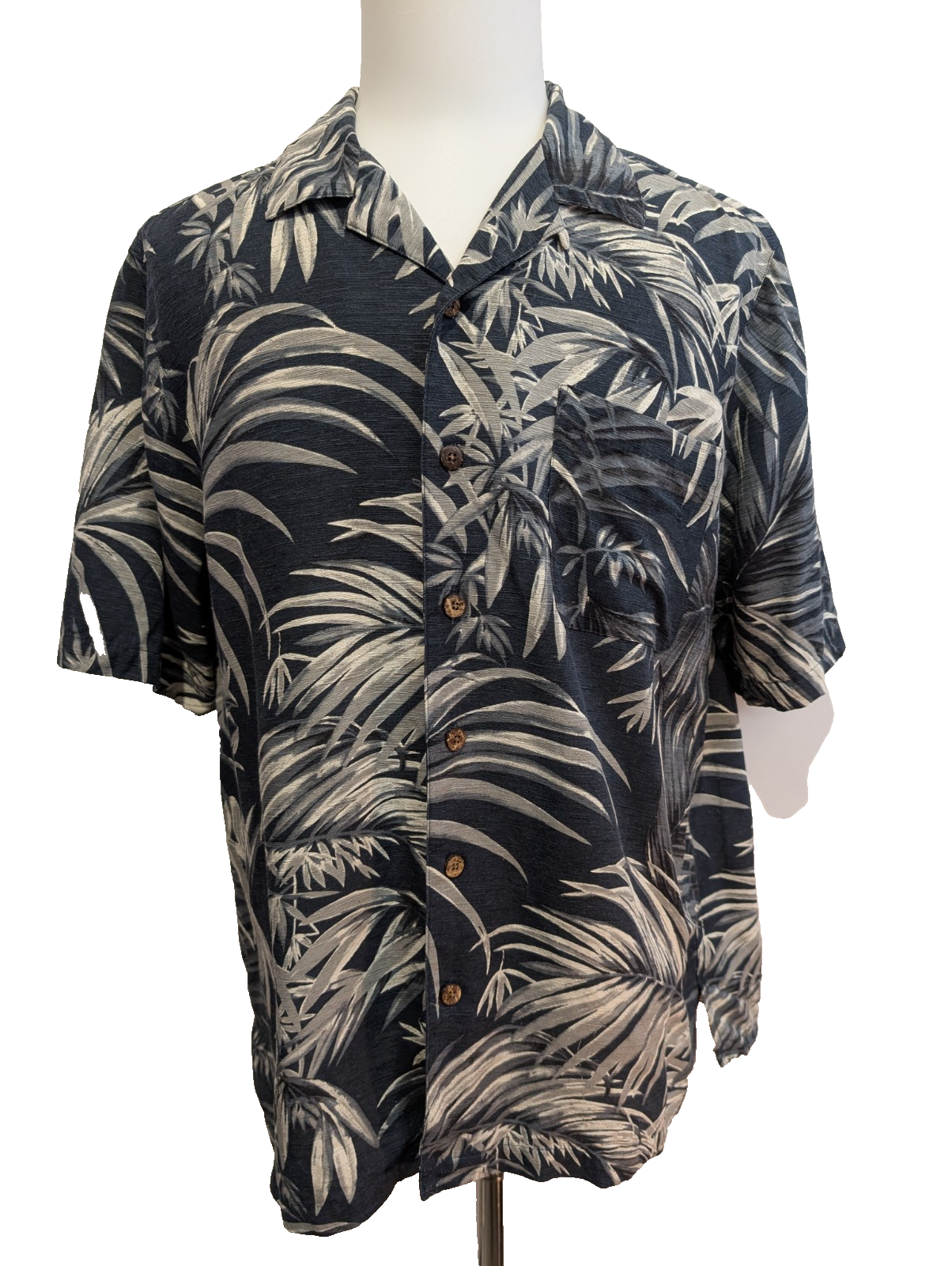 Chemise Hawaïenne Havana Jack's Café 100% Soie - Vert Foncé - Taille L