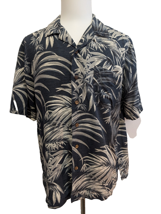 Chemise Hawaïenne Havana Jack's Café 100% Soie - Vert Foncé - Taille L