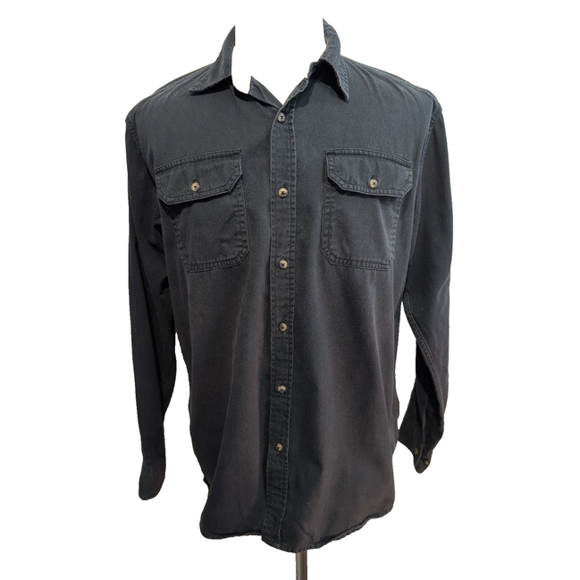 Chemise Wrangler Manches Longues Noire avec Poches Workwear Taille M