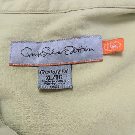 Chemise Hawaïenne Quiksilver XL TG Polynésic Comfort Fit Palmiers Boutons Bois