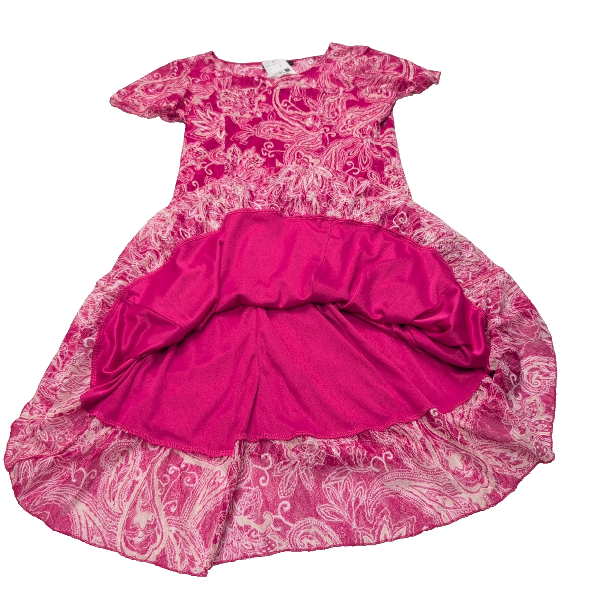 Robe Christine Laure S Rose Fuchsia Motif Paisley Neuve Étiquette