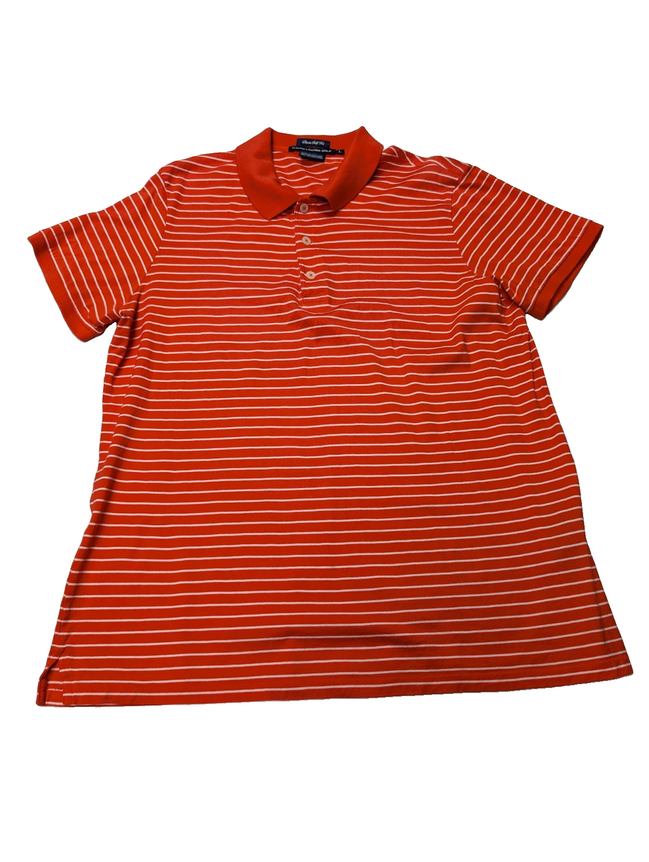 Polo manches courtes Ralph Lauren Golf femme L orange rayures blanc