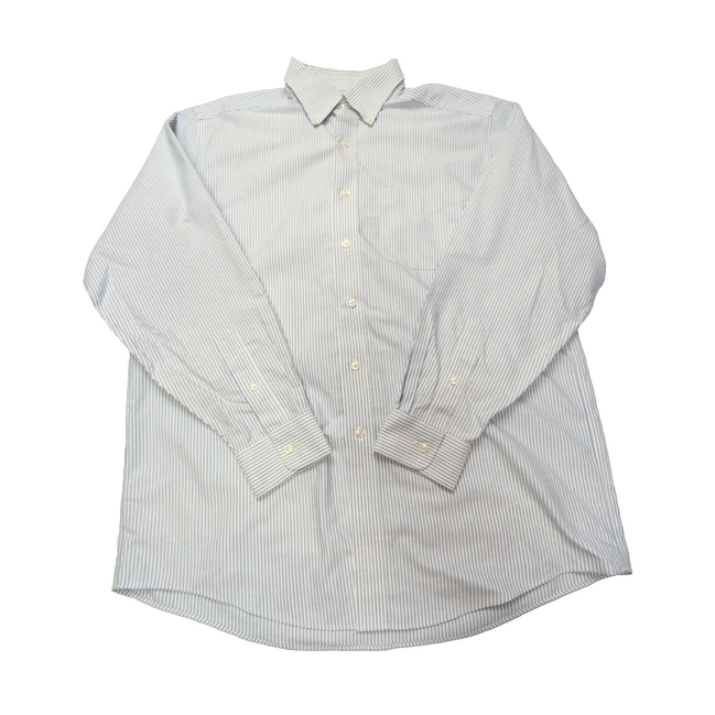 Chemise L.L. Bean à rayures bleues taille L #118e