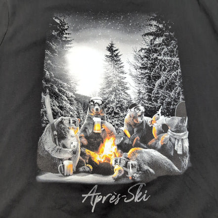 T-shirt Palawan Après Ski XXL Noir Ours Forêt Nuit Étoilée 100% Coton Neuf
