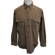 Chemise Ralph Lauren vintage L marron 2 poches empiècements daim rare