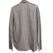 Chemise Eddie Bauer crème à carreaux 2 poches boutons à pression taille L #216e