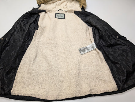 Veste Longue femme LEVI'S Noire Doublée Sherpa Fourrure - Taille XL