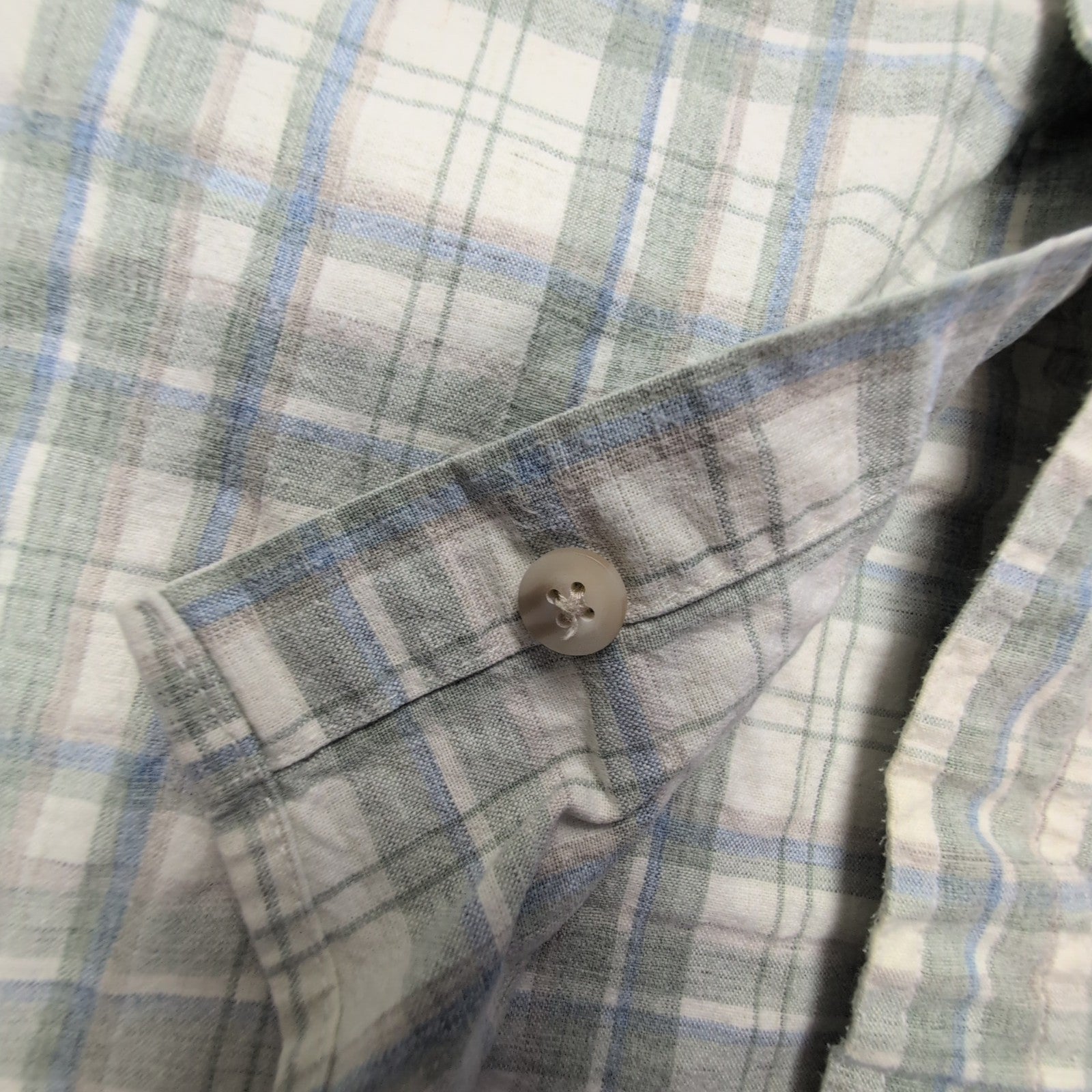 Chemise L.L. Bean à carreaux crème et kaki manches courtes taille XXL Homme