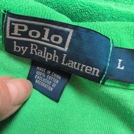 Polo Ralph Lauren Homme L Vert Clair Logo Orange Polo Manches Courtes