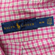 Chemise Ralph Lauren à Petits Carreaux Rose et Blanc Manches Longues Taille M