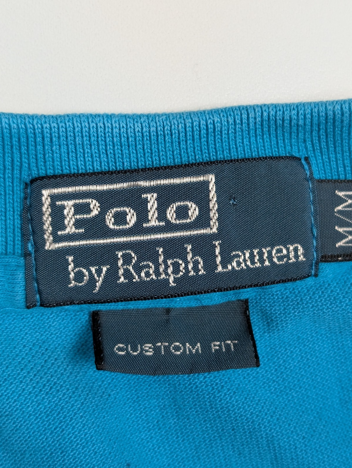 Polo manches courtes Polo Ralph Lauren M bleu turquoise logo marine Custom Fit