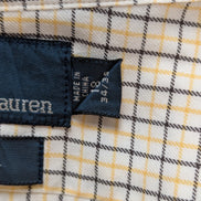 Chemise Polo Ralph Lauren Shirt XXL Carreaux Jaune Noir Col Classique Sans Logo