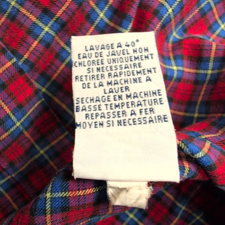Chemise Ralph Lauren M Rouge Bleue Carreaux Logo Noir Button Down Shirt