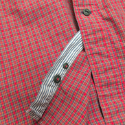 Nautica Chemise Rouge Foncé Carreaux Manches Longues 100% Coton Homme L