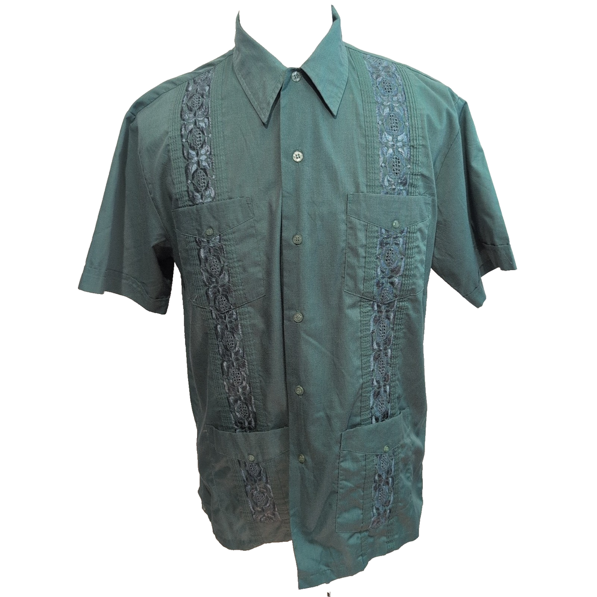 Chemise Hawaïenne Haband Guayabera Vintage L Made in Korea 4 Poches