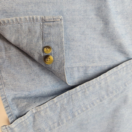 Chemise L.L. Bean bleue effet jean manches courtes taille M 1 poche