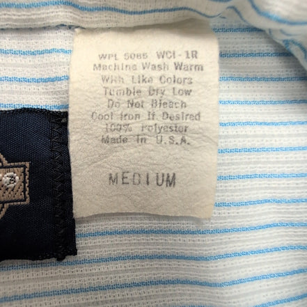 Chemise Towncraft Made in USA M Bleu Rayures Manches Courtes 2 Poches