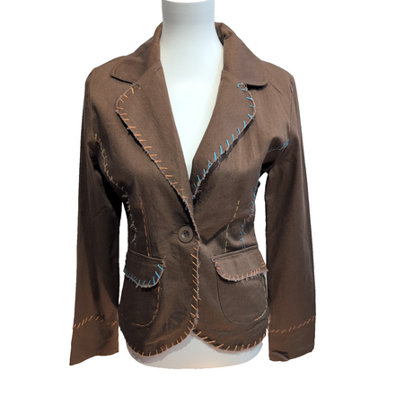 Ensemble Femme MISS USA Veste + Short Marron 100% Coton Taille L Neuf