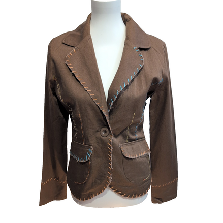 Ensemble Femme MISS USA Veste + Short Marron 100% Coton Taille L Neuf
