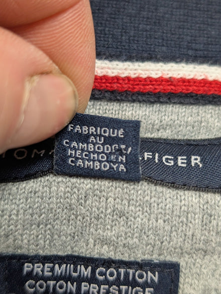 Pull Tommy Hilfiger - Col V - Gris - Taille XL/XXL