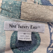Chemise hawaïenne soie Nine Twenty East abstrait manches courtes taille M