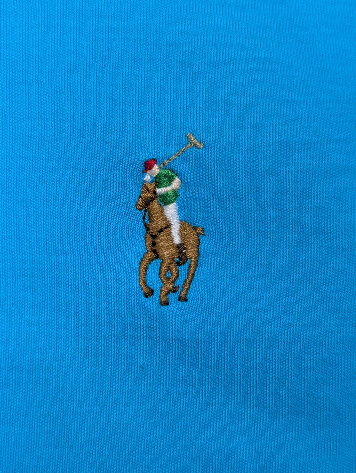 Polo manches courtes Polo Ralph Lauren XL bleu turquoise Pima logo multicolore