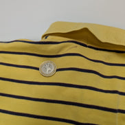 Polo manches courtes Polo Ralph Lauren M jaune rayures marine logo rouge coton