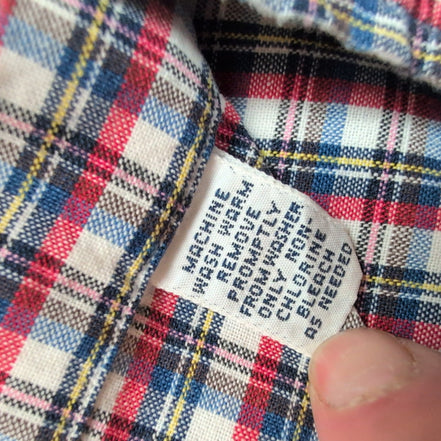 Chemise Ralph Lauren Blake S Carreaux Rouge Bleu Logo Brodé manches longues