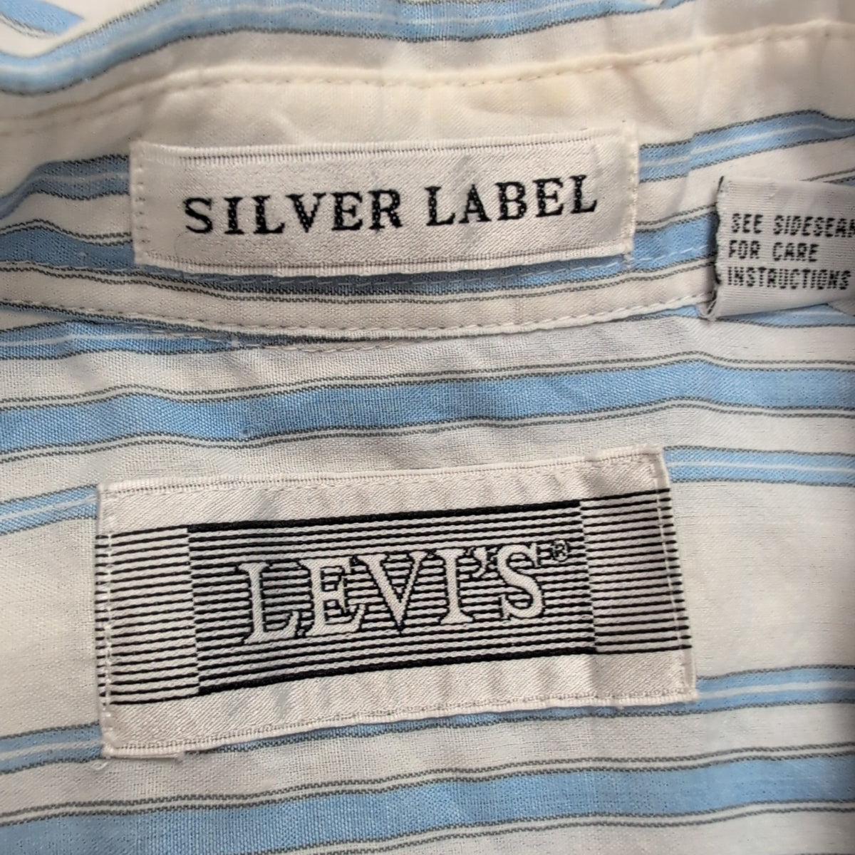 Chemise Levis Silver Label M Rayures Bleu 2 Poches Manches Courtes