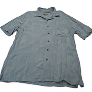 Chemise hawaïenne  turquoise Batik Bay manches courtes taille L #674 hawaien