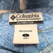 Chemise Hawaïenne Manches Courtes Columbia Poissons Bleu Viscose Coton L
