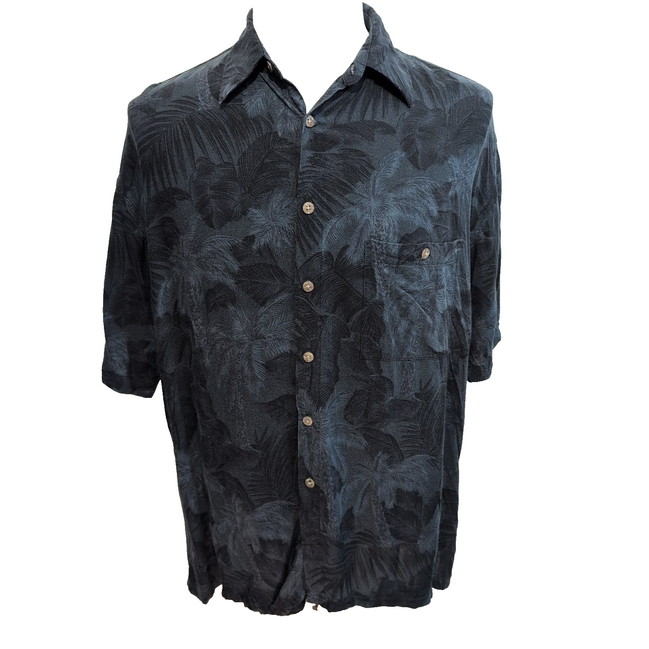 Chemise Hawaïenne Pierre Cardin Rayonne Vert Feuillage XL
