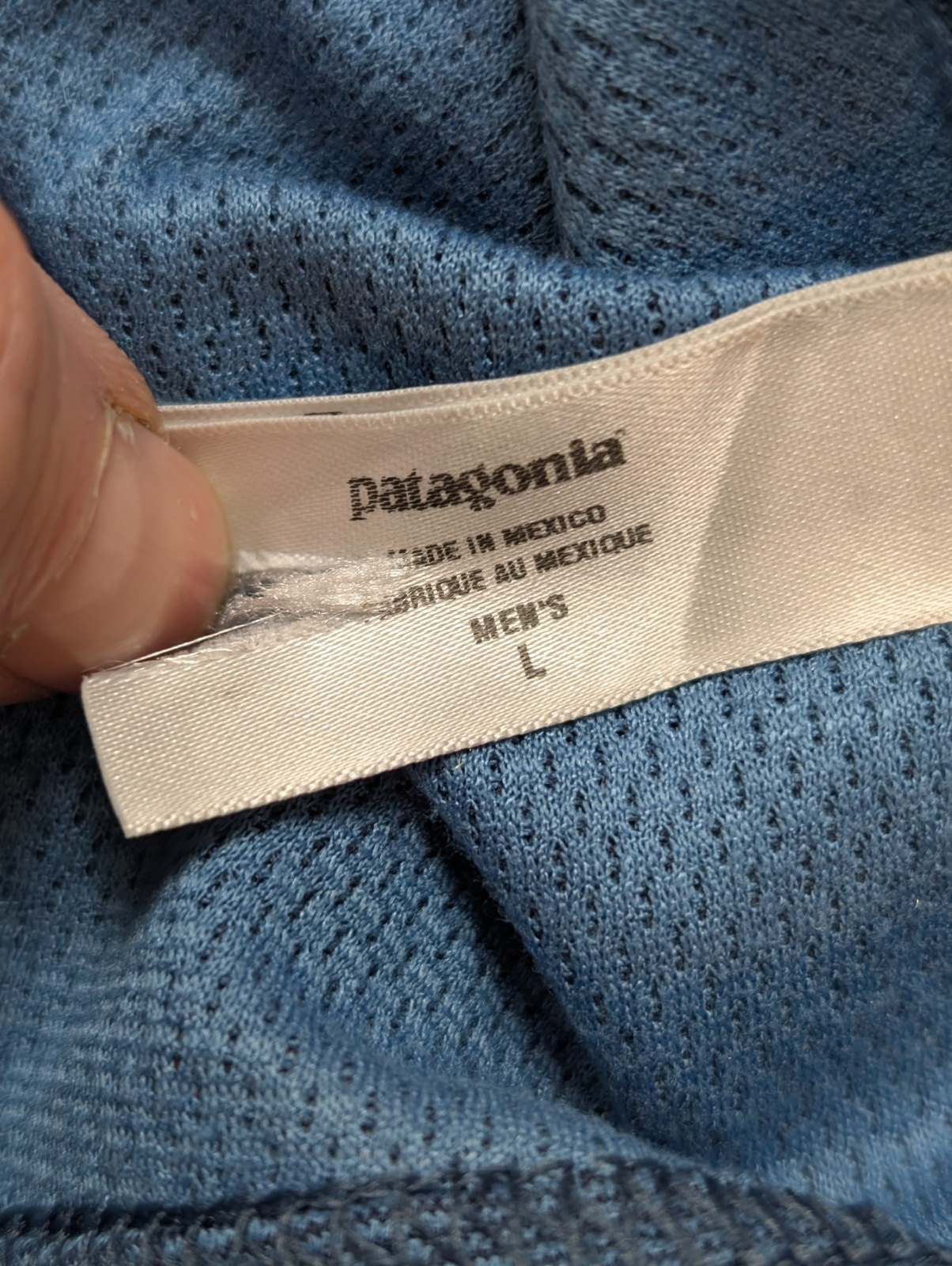 Polo Patagonia Capilene Bleu Col Zippé - Taille L Ajusté