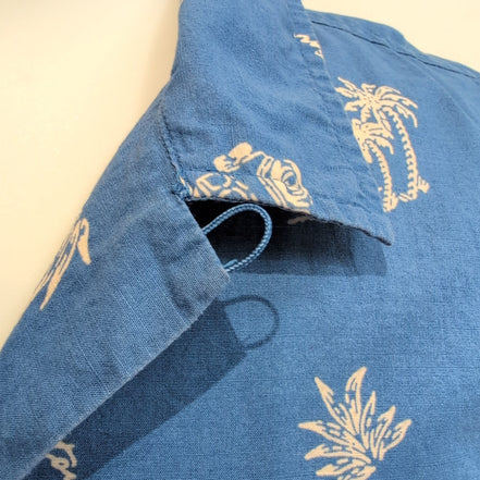 Chemise Hawaïenne Pendleton L Bleu Palmiers Voitures Coquillages Coton