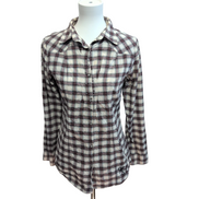 Harley Davidson chemise femme ailes d’ange brodées carreaux bordeaux taille S