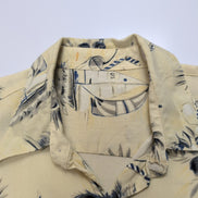 Chemise Hawaïenne XL 100% Viscose Jaune Cocktails Voiliers Fleurs