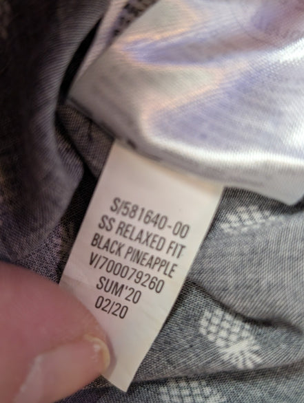Chemise hawaïenne Old Navy noir et blanche ananas taille M