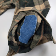 L.L. Bean Chamois Flanelle Coudes Réparés Vert Marron L USURE VINTAGE | 325S