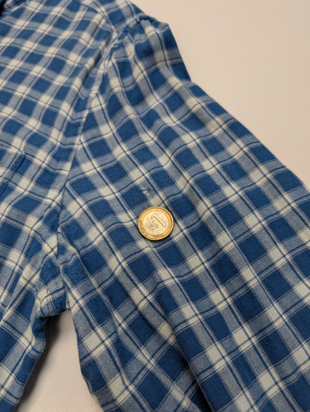 CHEMISE CHAPS FLANELLE DOUBLÉE M Bleue Carreaux VESTE Workwear