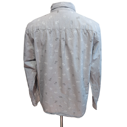 Chemise Mountain Ridge M animaux élan ours renard sapins coton manches longues