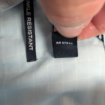 Chemise Nautica S Bleu Clair Carreaux Coton Logo Brodé manches courtes